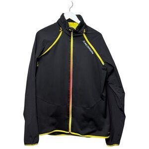 Salomon Womens XL Black Clima-Wind Full Zip Cycling Convertible Vest Jacket Bike